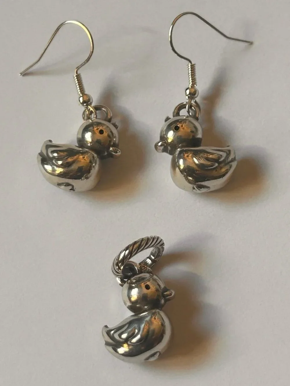 Brighton Bubbles Duck charm silver NWOT JC2890 and custom earrings